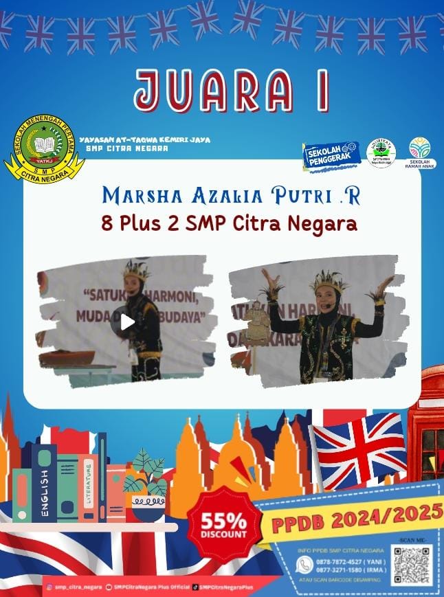 Siswi SMP Citra Negara Meraih Juara 1 kompetisi Story telling tingkat nasional