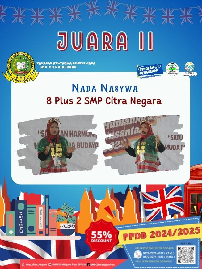 Siswi SMP Citra Negara Meraih Juara 2 Kompetisi Story Telling tingkat Nasional