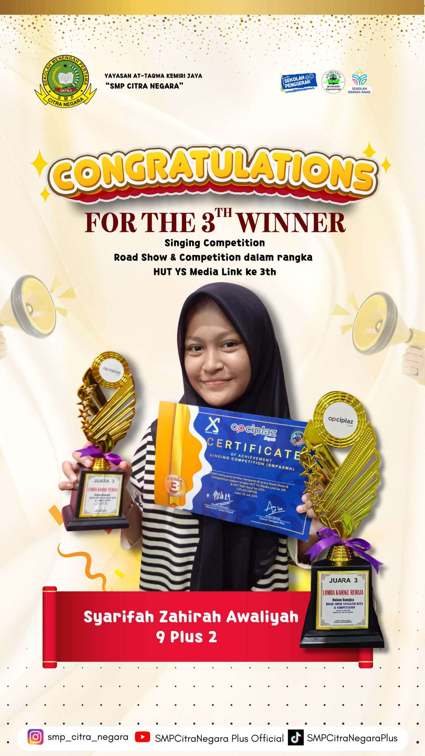 JUARA 3 SINGING COMPETITION – ROAD SHOW & COMPETITION HUT YS Media Link KE 3TH